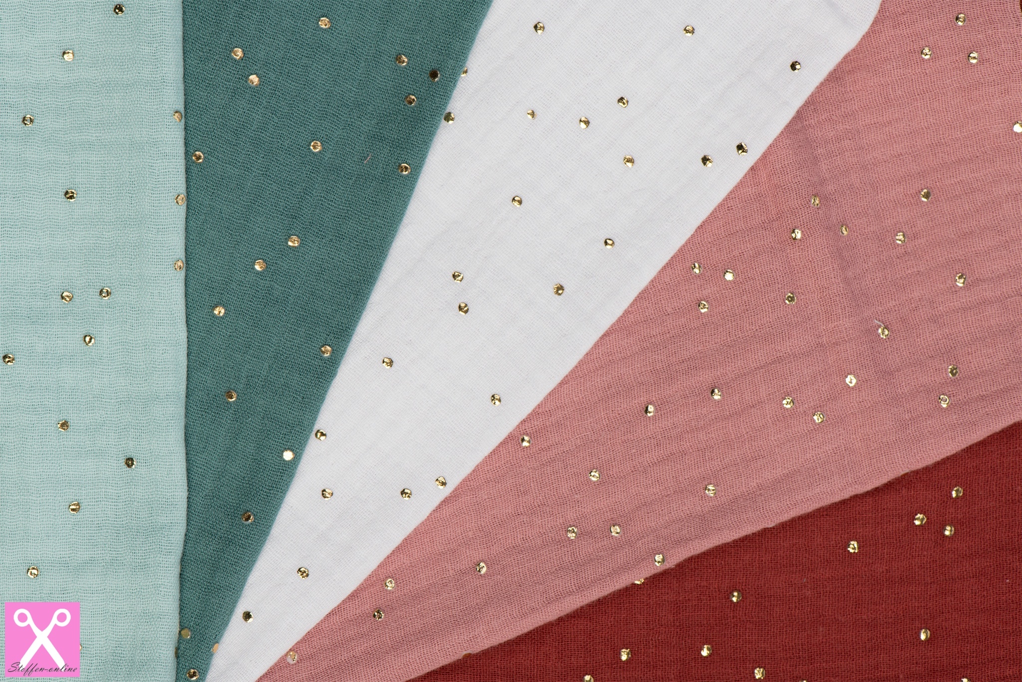 Double Gauze / Mousseline Ecru / Gouden Studs