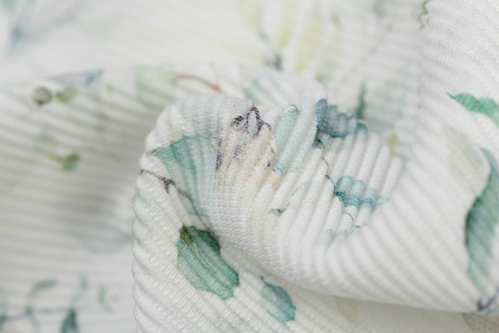 Ottoman Rib Jersey Stof - Eucalyptus Boeket