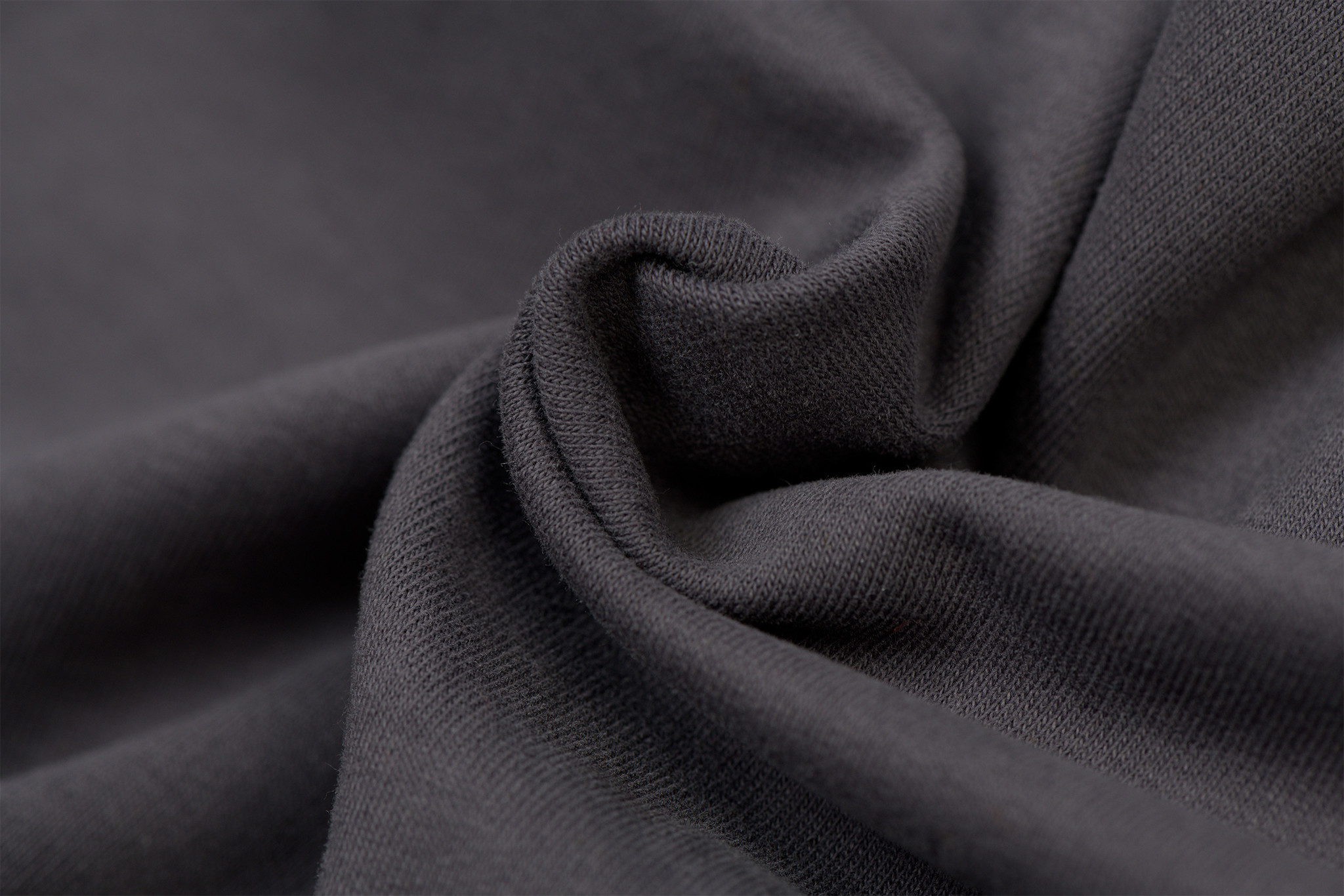 Organic French Terry Brushed Uni / Effen Antrachite