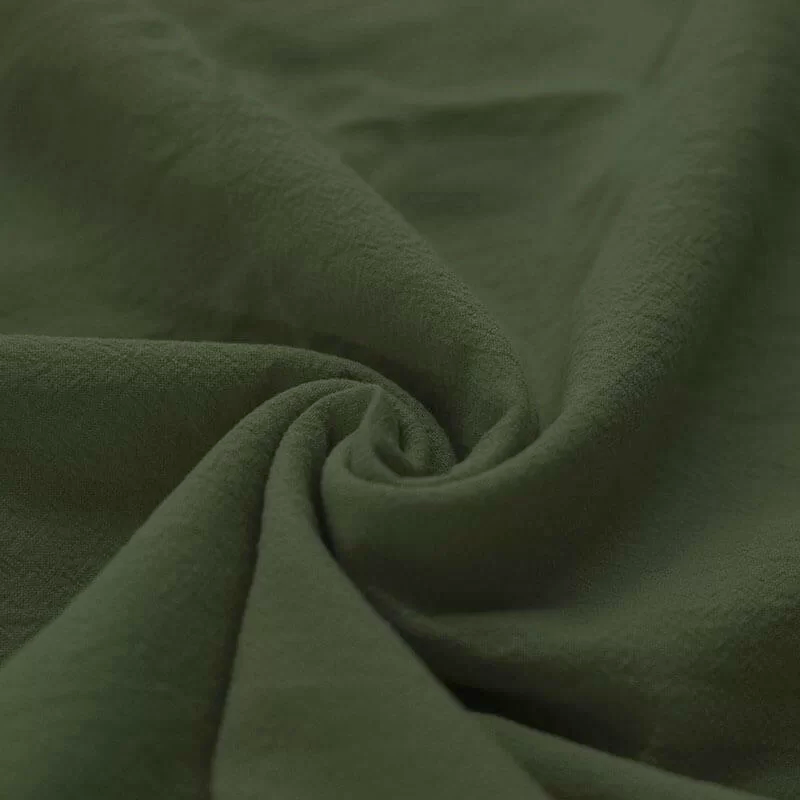 Washed Cotton Uni / Effen Leger Groen