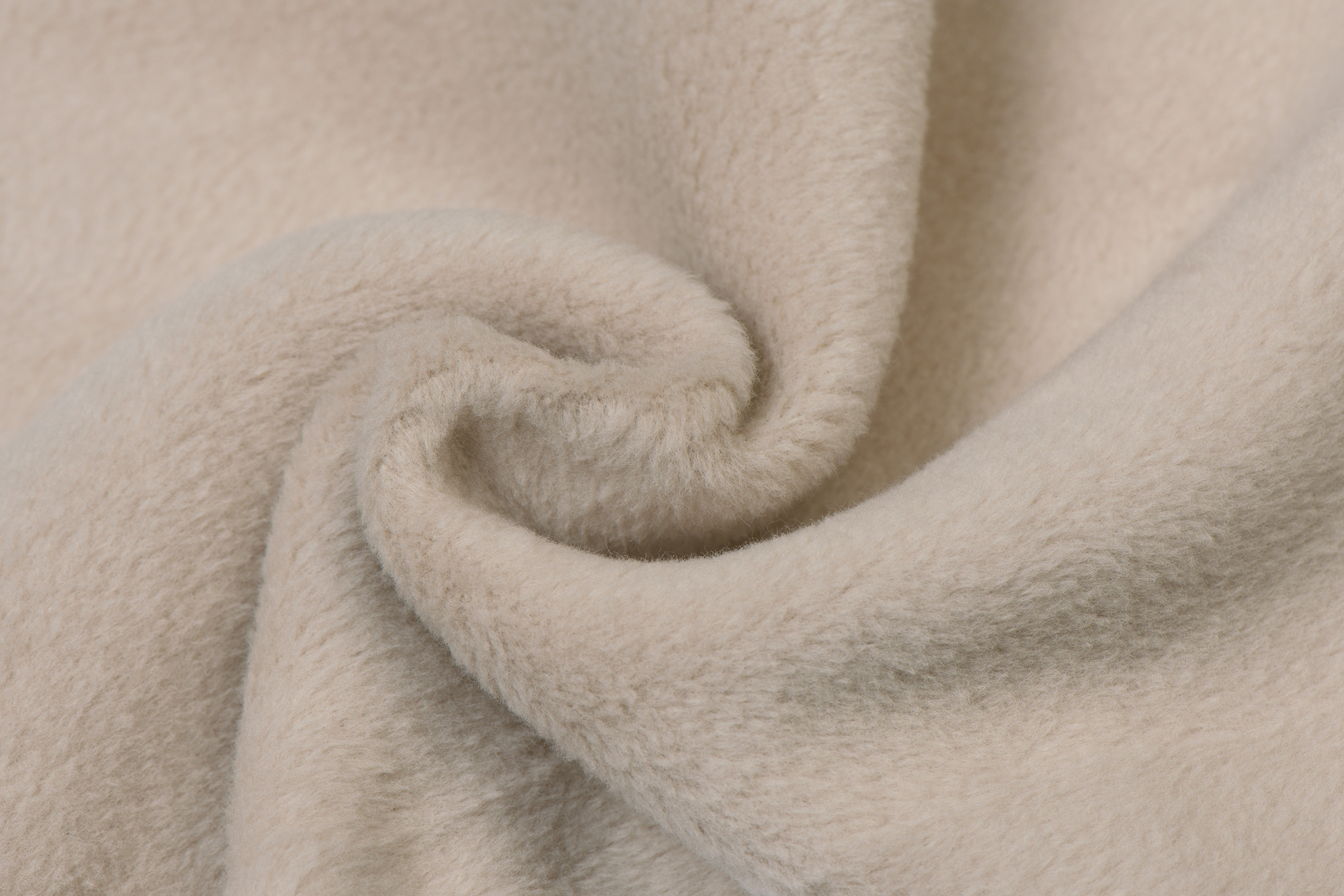 Fleece Katoen Licht Beige