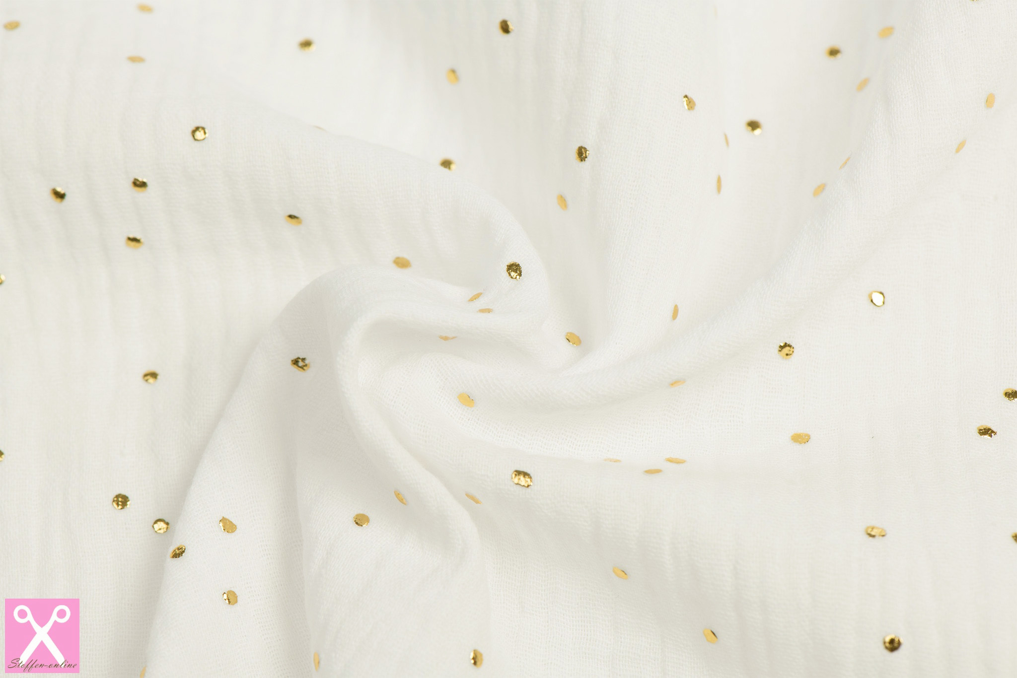 Double Gauze / Mousseline Ecru / Gouden Studs