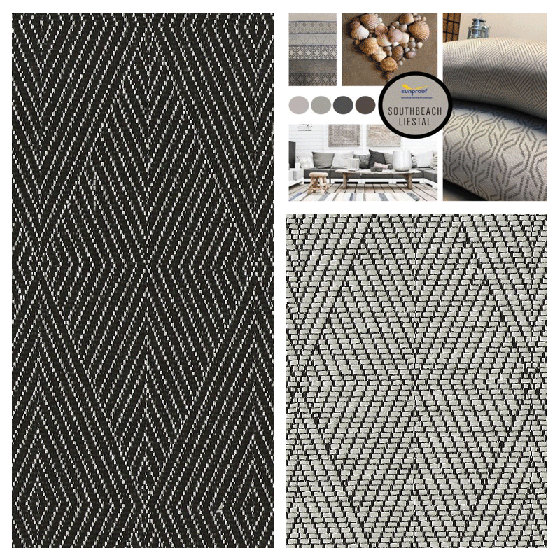 Outdoor Meubelstof Liestal Black / Off White
