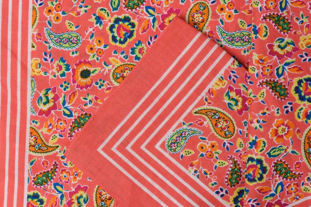 Zakdoeken Paisley Print Koraal