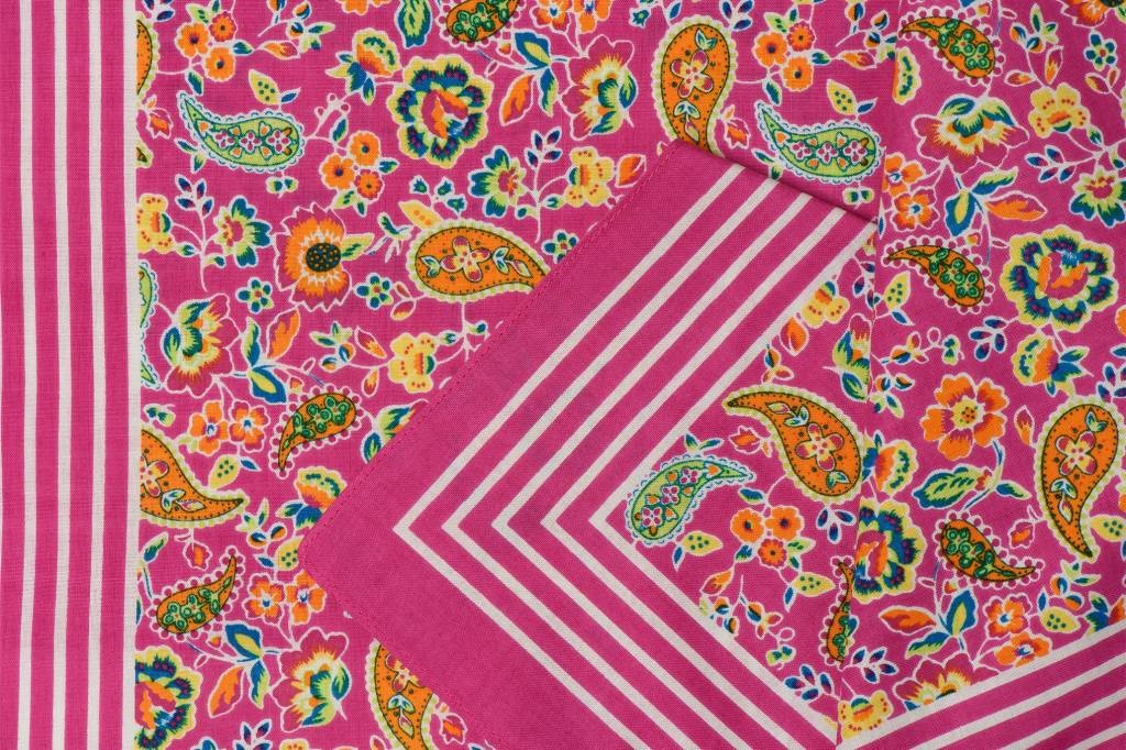 Zakdoeken Paisley Print Fuchsia
