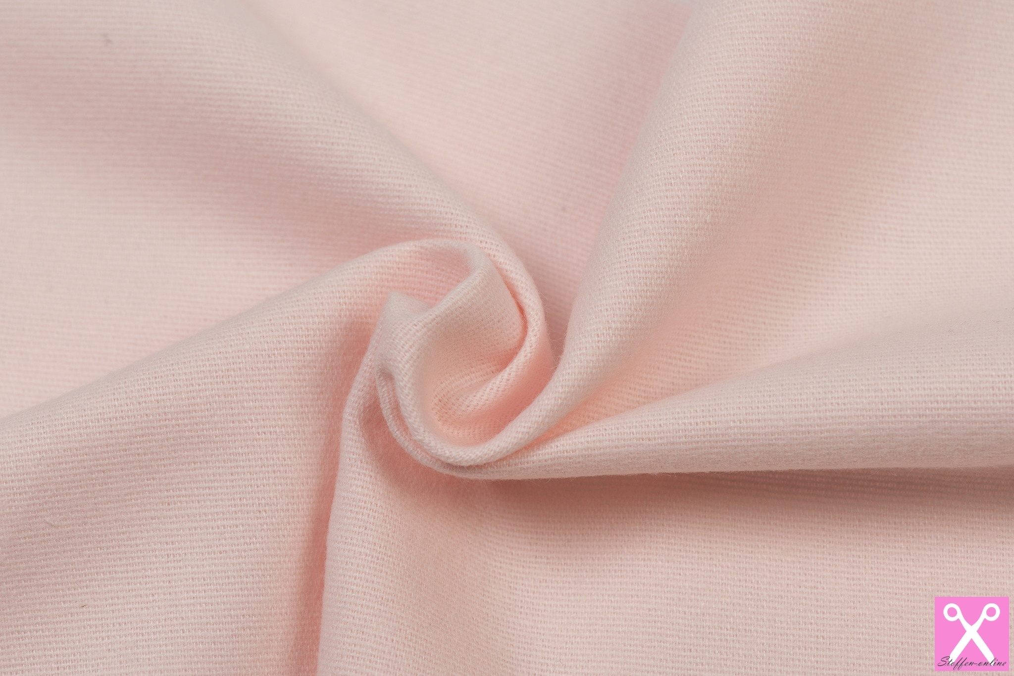 Cotton Flanel Uni / Effen Light Rose
