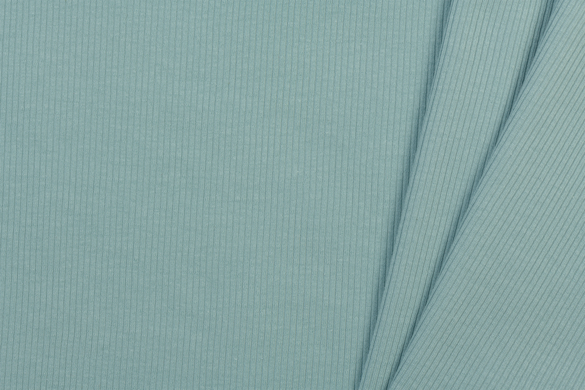 Rib Jersey Stof Zeegroen