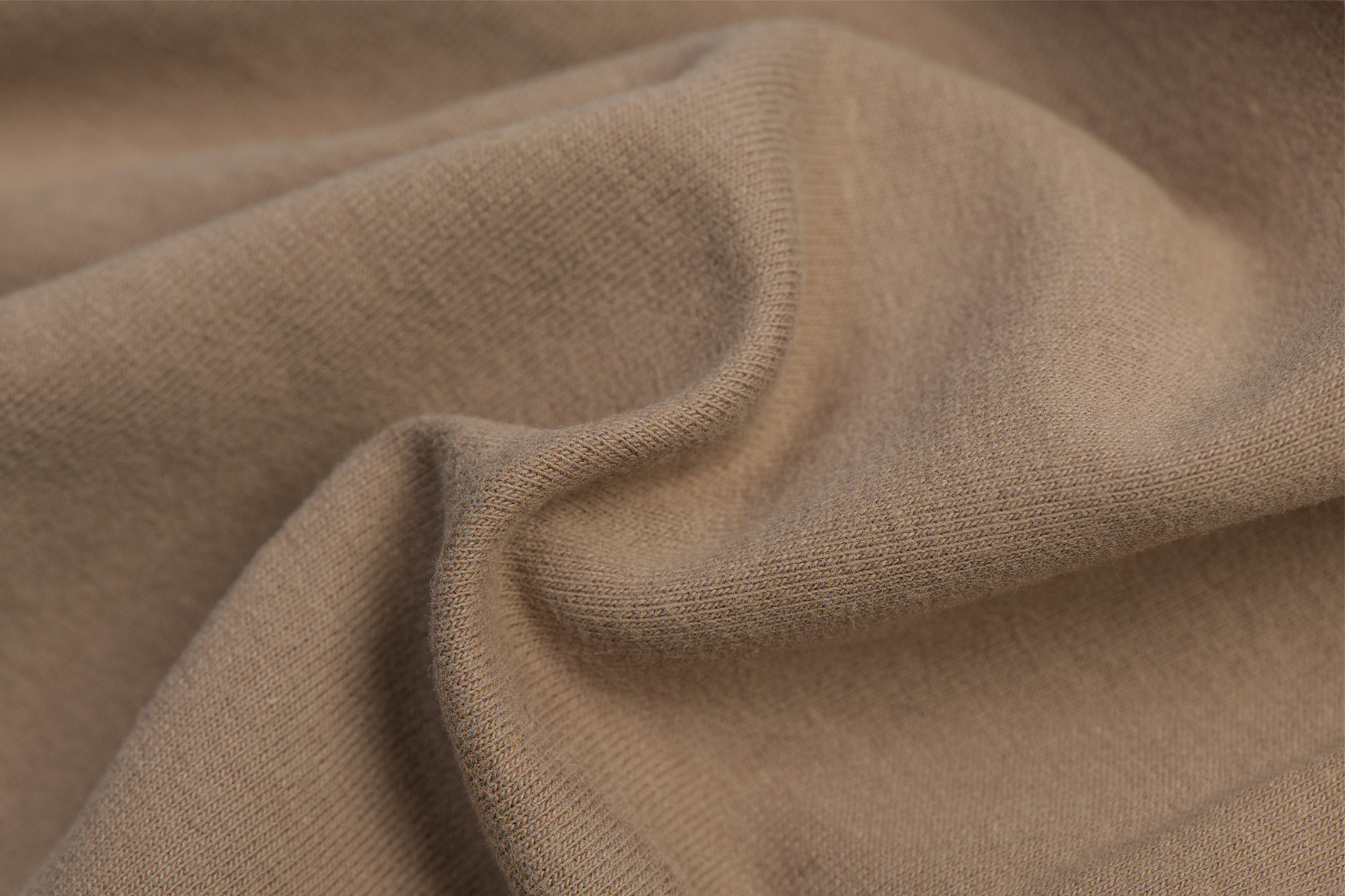 Organic French Terry Brushed Uni / Effen Taupe