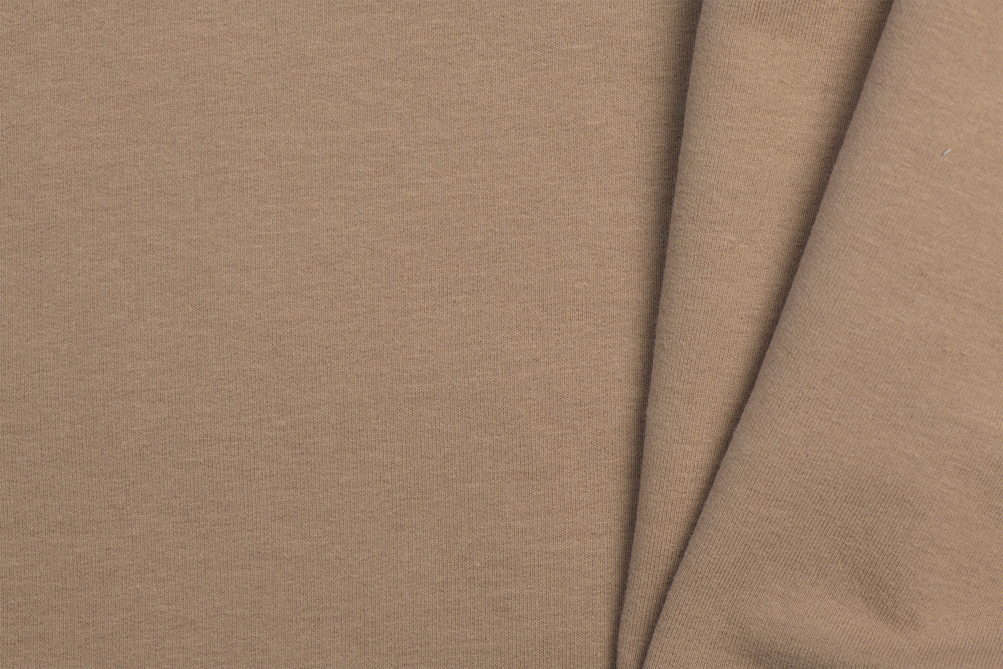 Organic French Terry Brushed Uni / Effen Taupe