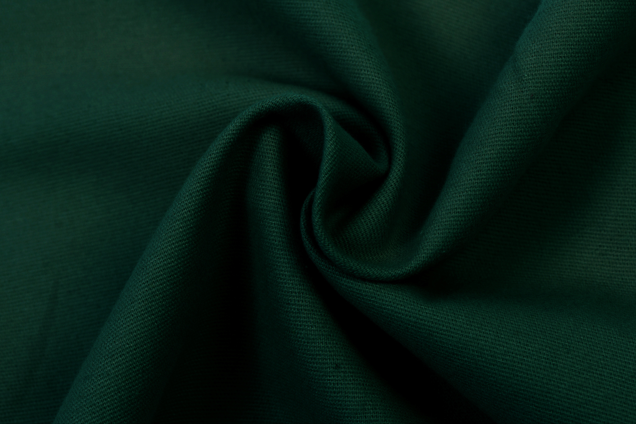 Cotton Flanel Uni / Effen Donkergroen