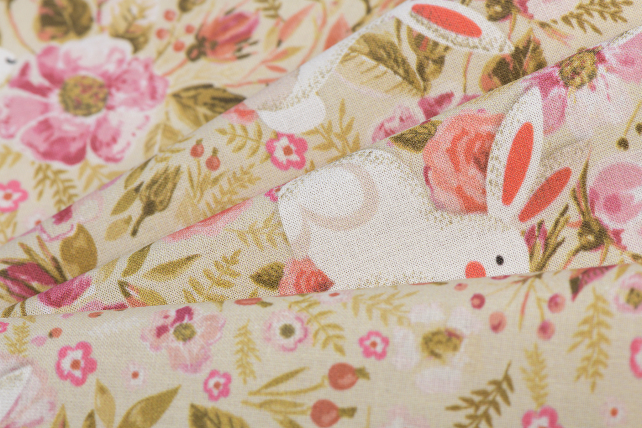 Katoen Poplin Bunny Garden