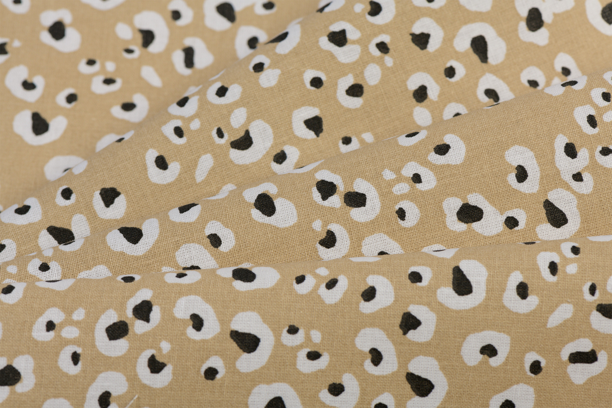 Katoen poplin leopard savane