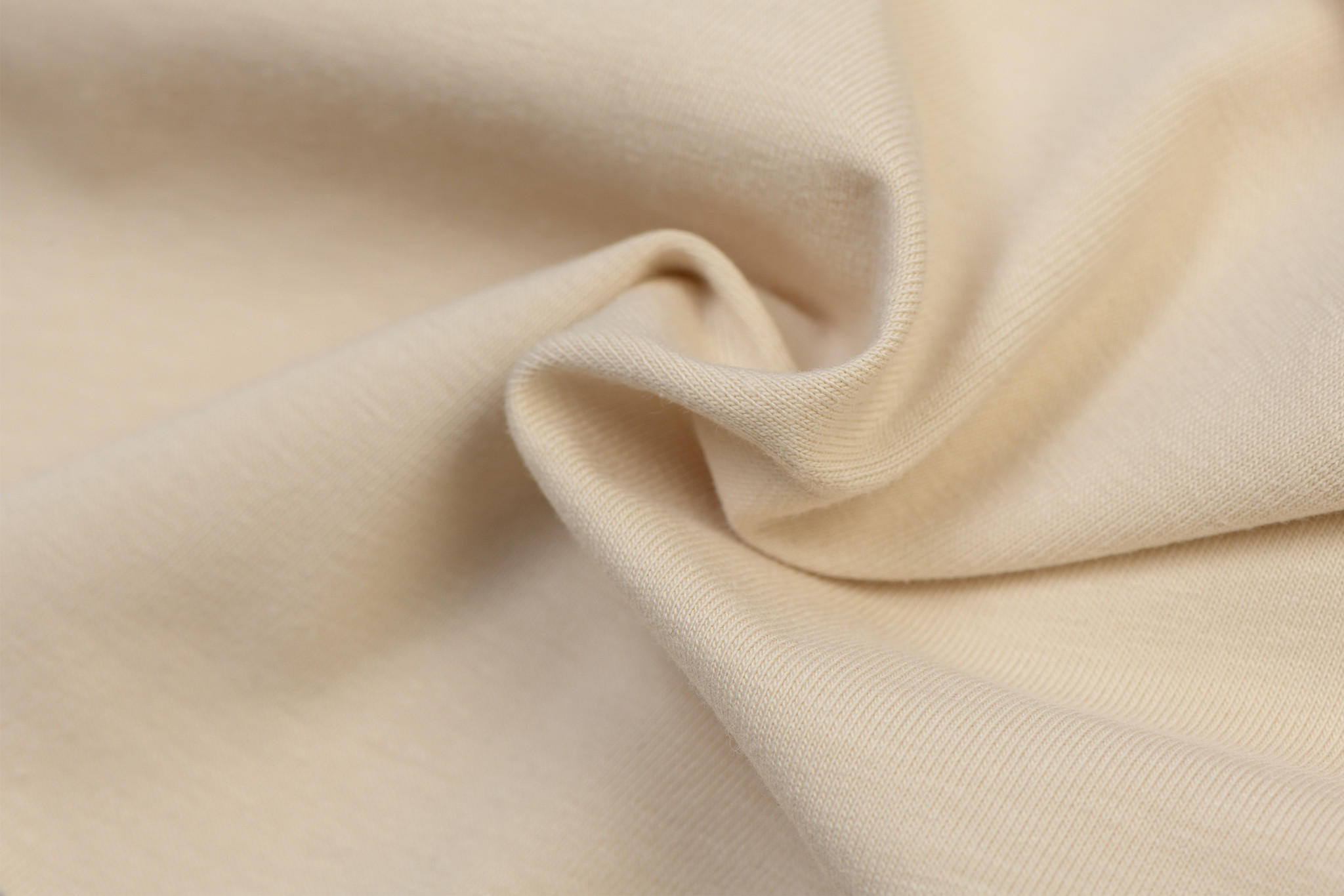 Organic Jersey Uni / Effen Licht Beige