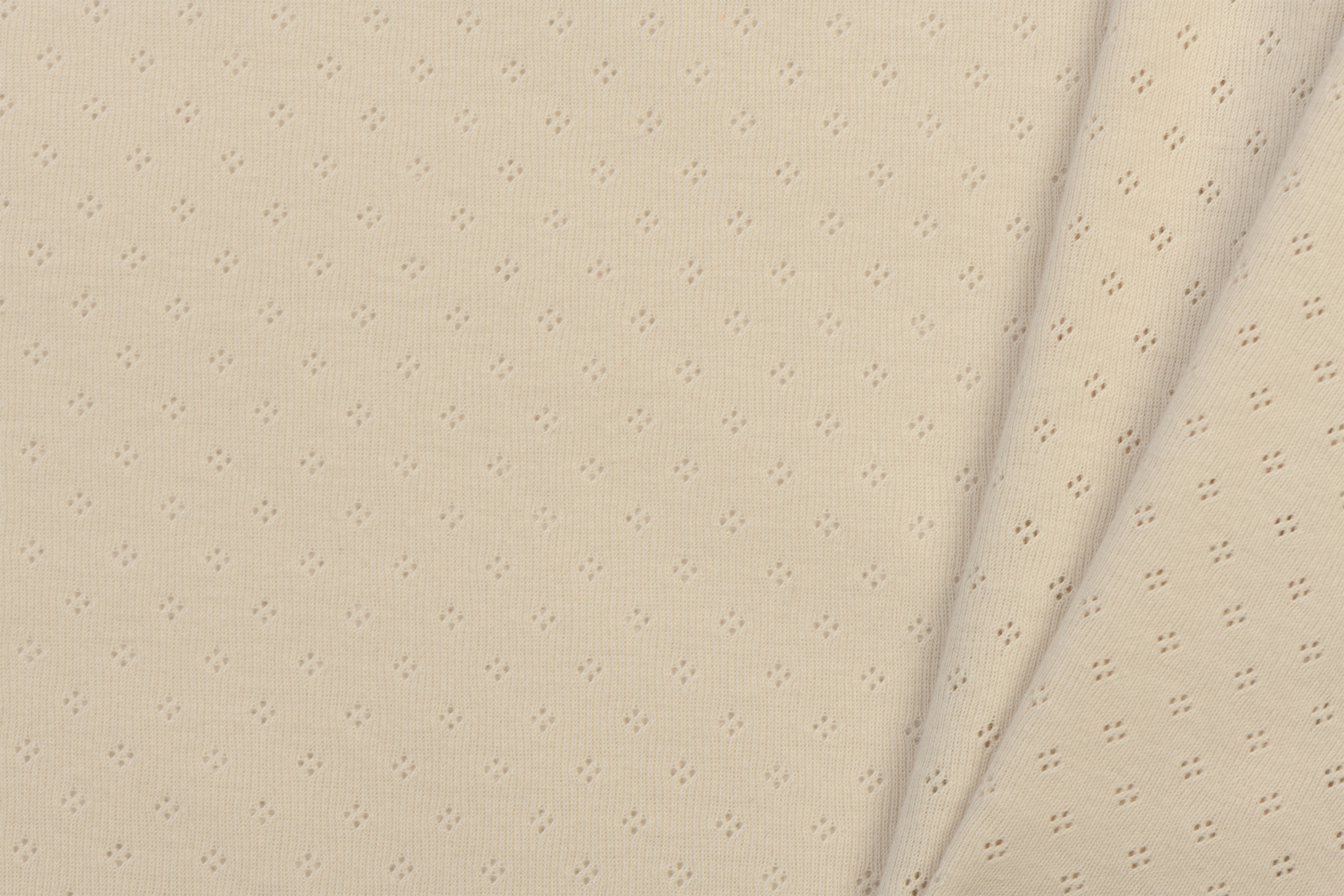 Pointelle Jersey Stof (Mini) Naturel Beige