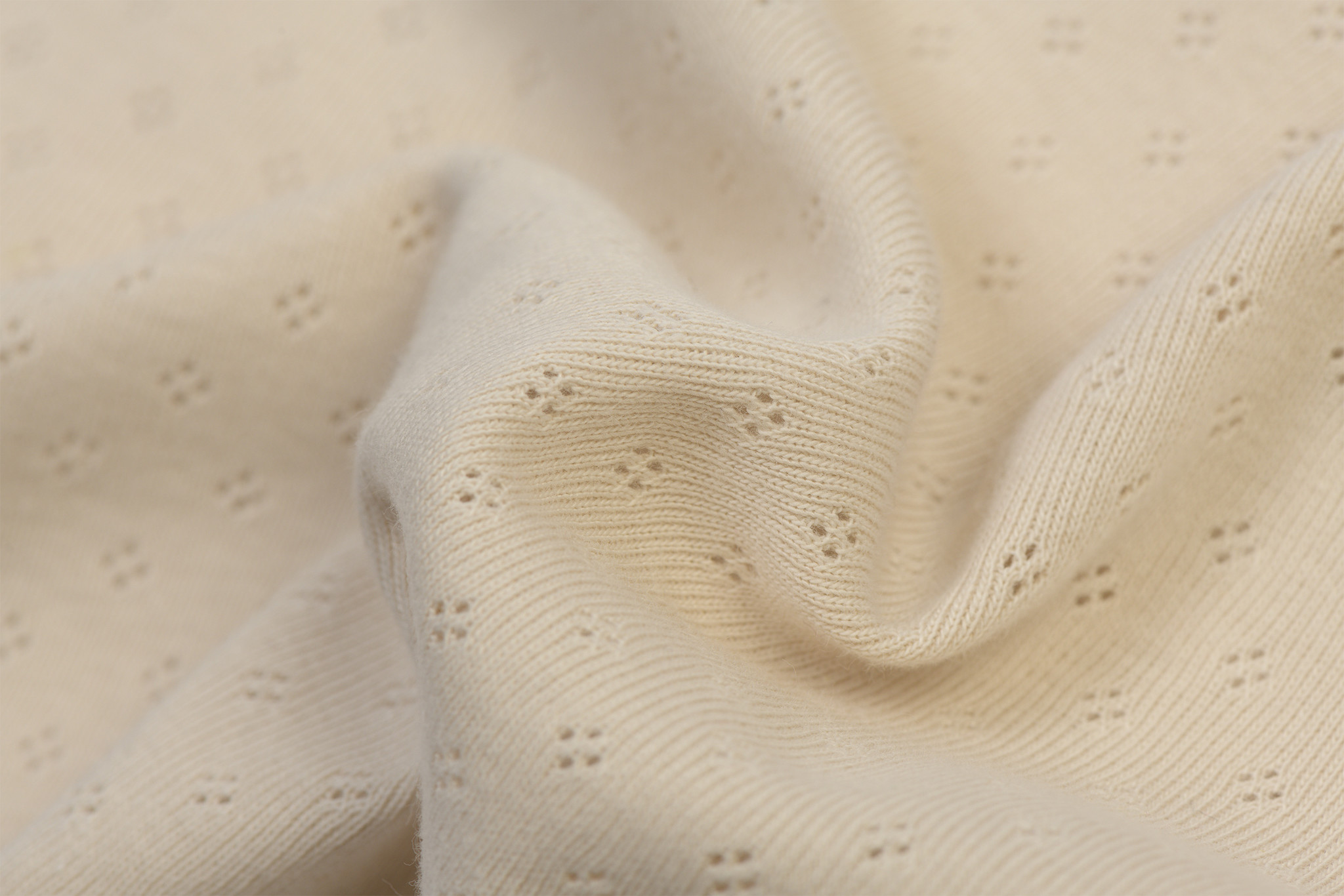 Pointelle Jersey Stof (Mini) Naturel Beige