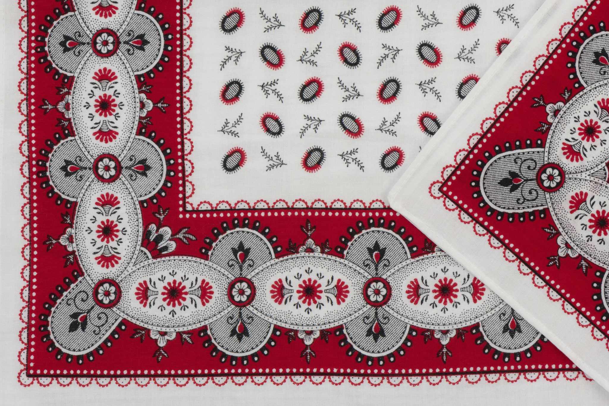 Zakdoek Koffieboon Wit - Rood