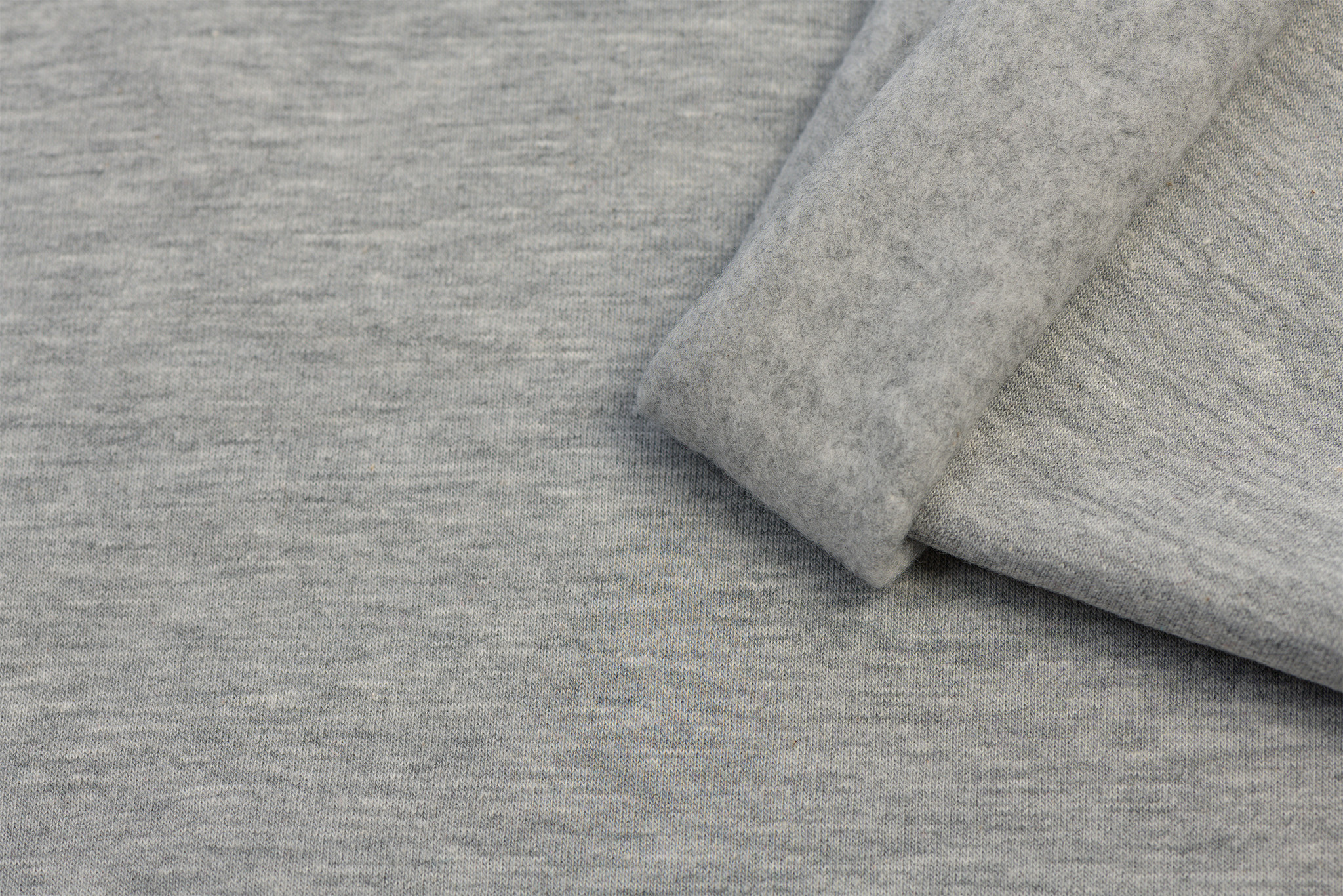 Katoenen Sweatstof Brushed Grijs Melange