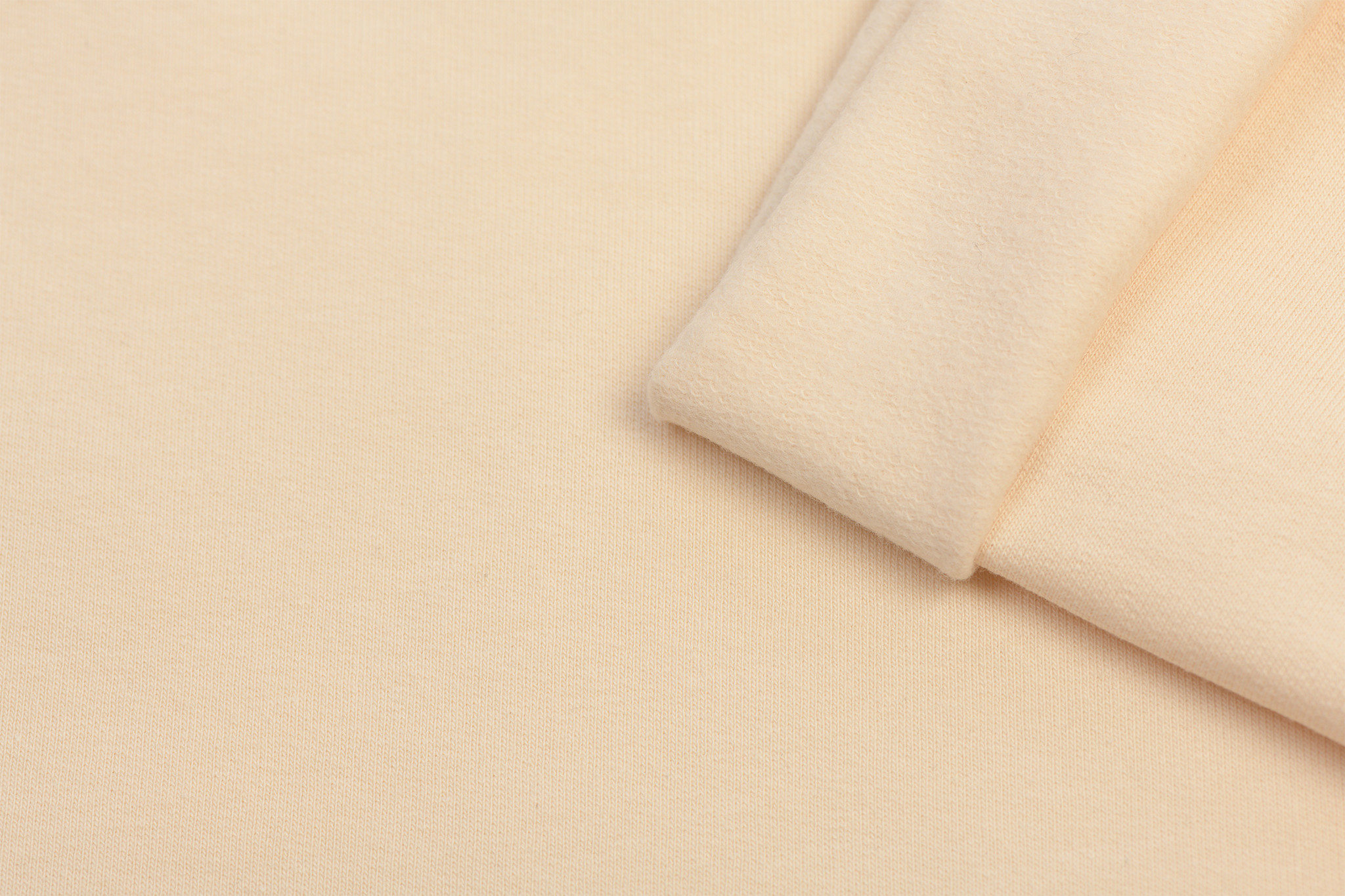 Katoenen Sweatstof Brushed Licht Sand