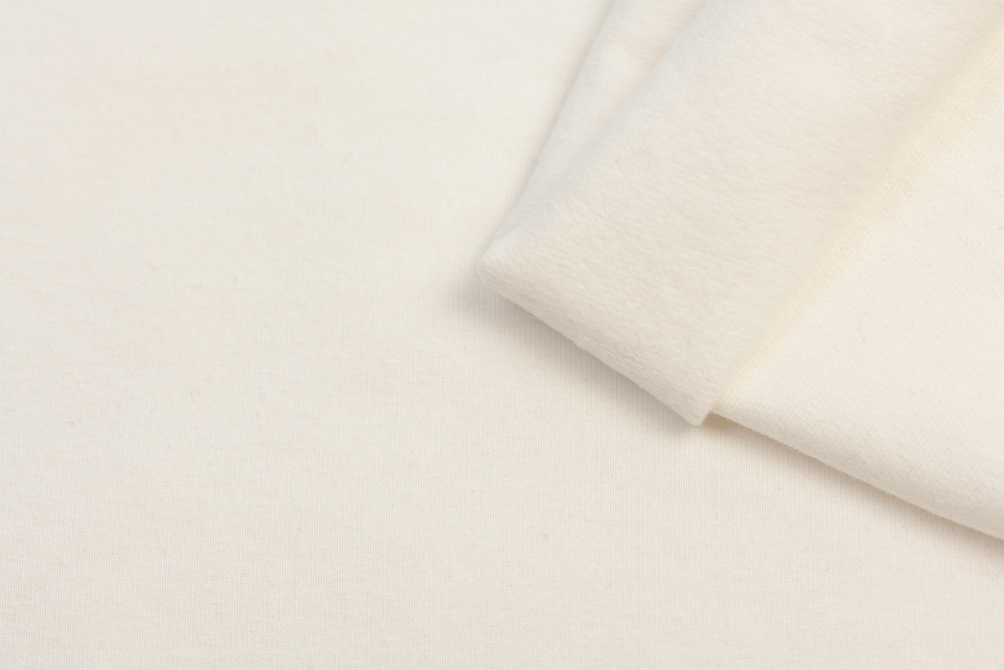Katoenen Sweatstof Brushed Ecru