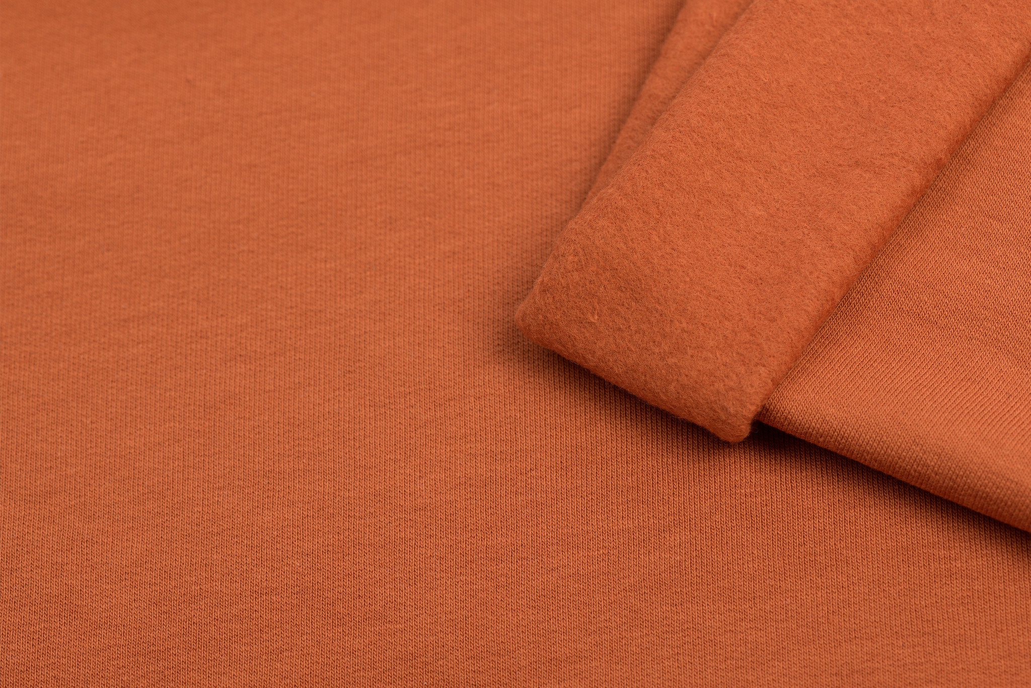 Katoenen Sweatstof Brushed Cognac