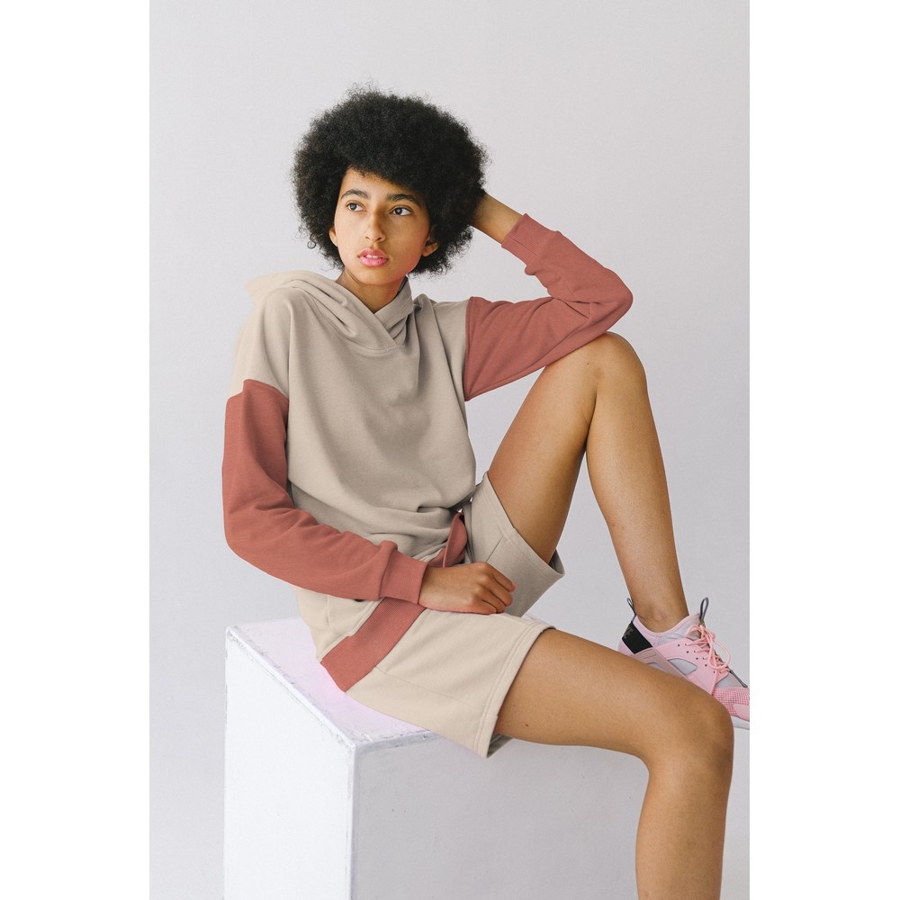 Katoenen Sweatstof Tricot Brushed Oud Mauve