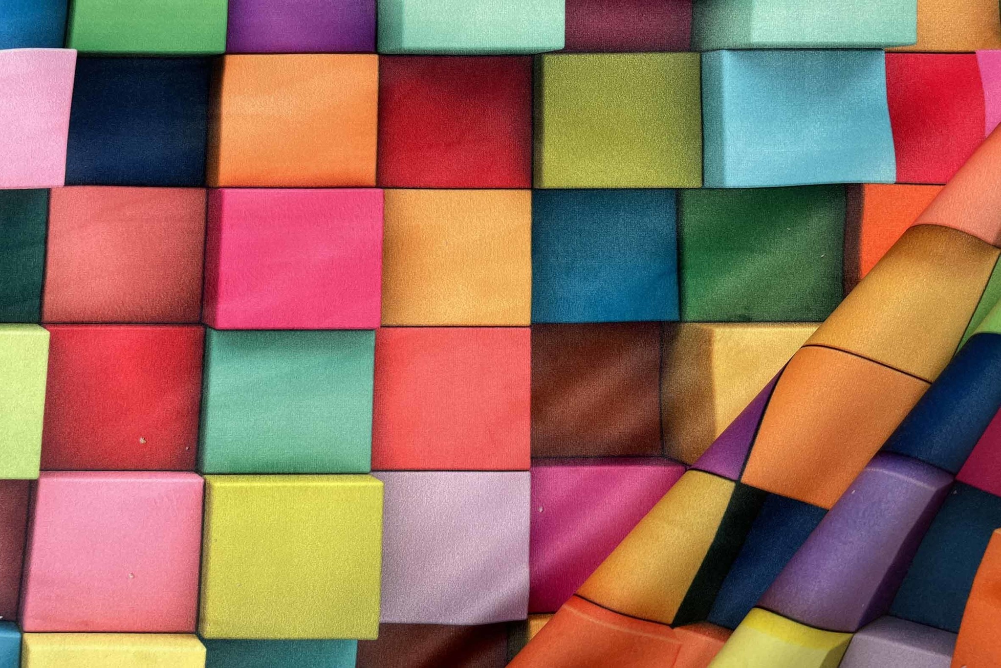 Fluweel velvet abstract blokken