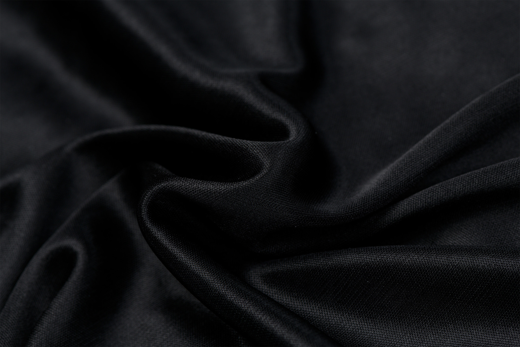 Charmeuse Stretch Voering Stof Zwart