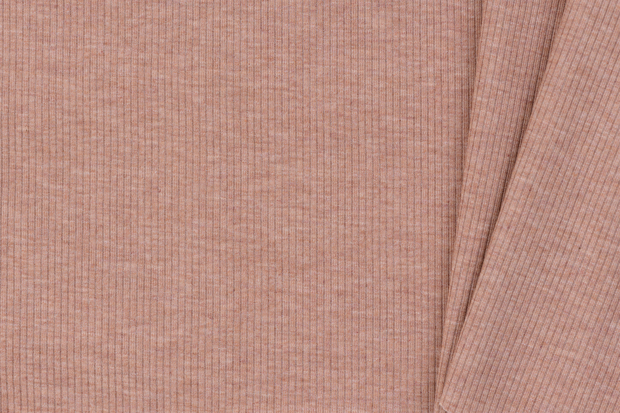 Rib Jersey Stof Oud Roze Melange