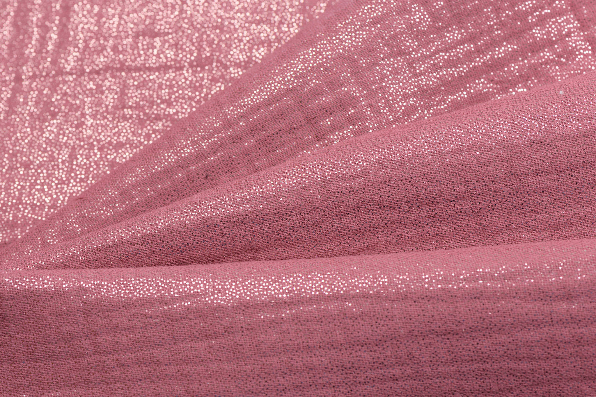 Double gauze katoen glitter dusty oud rose