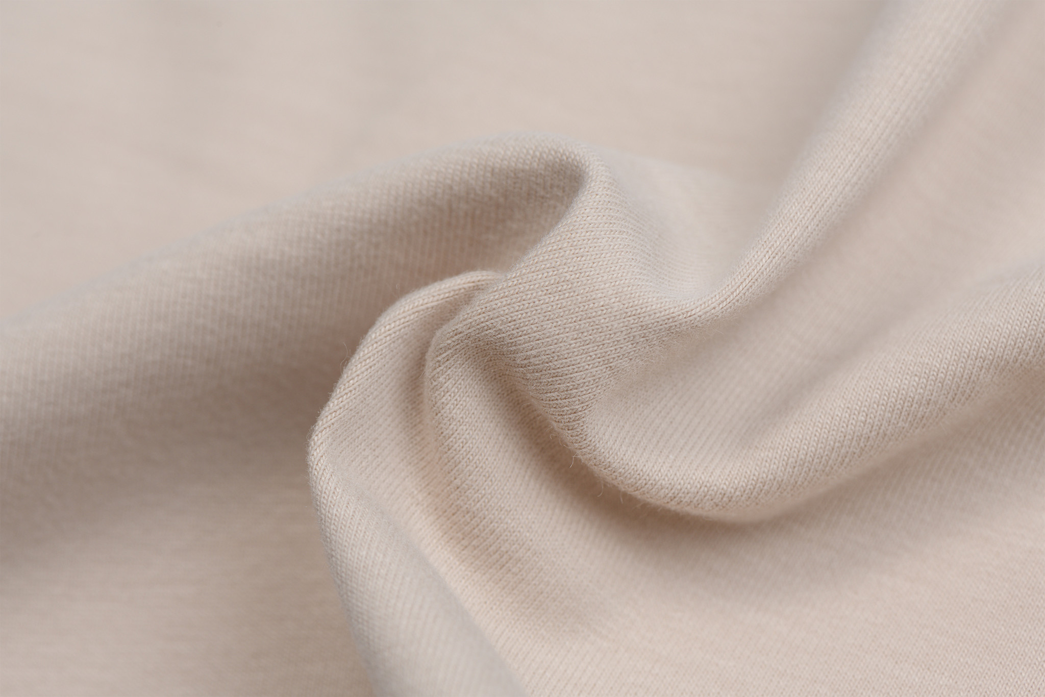 Biologische Katoenen Jersey Stof Licht Beige