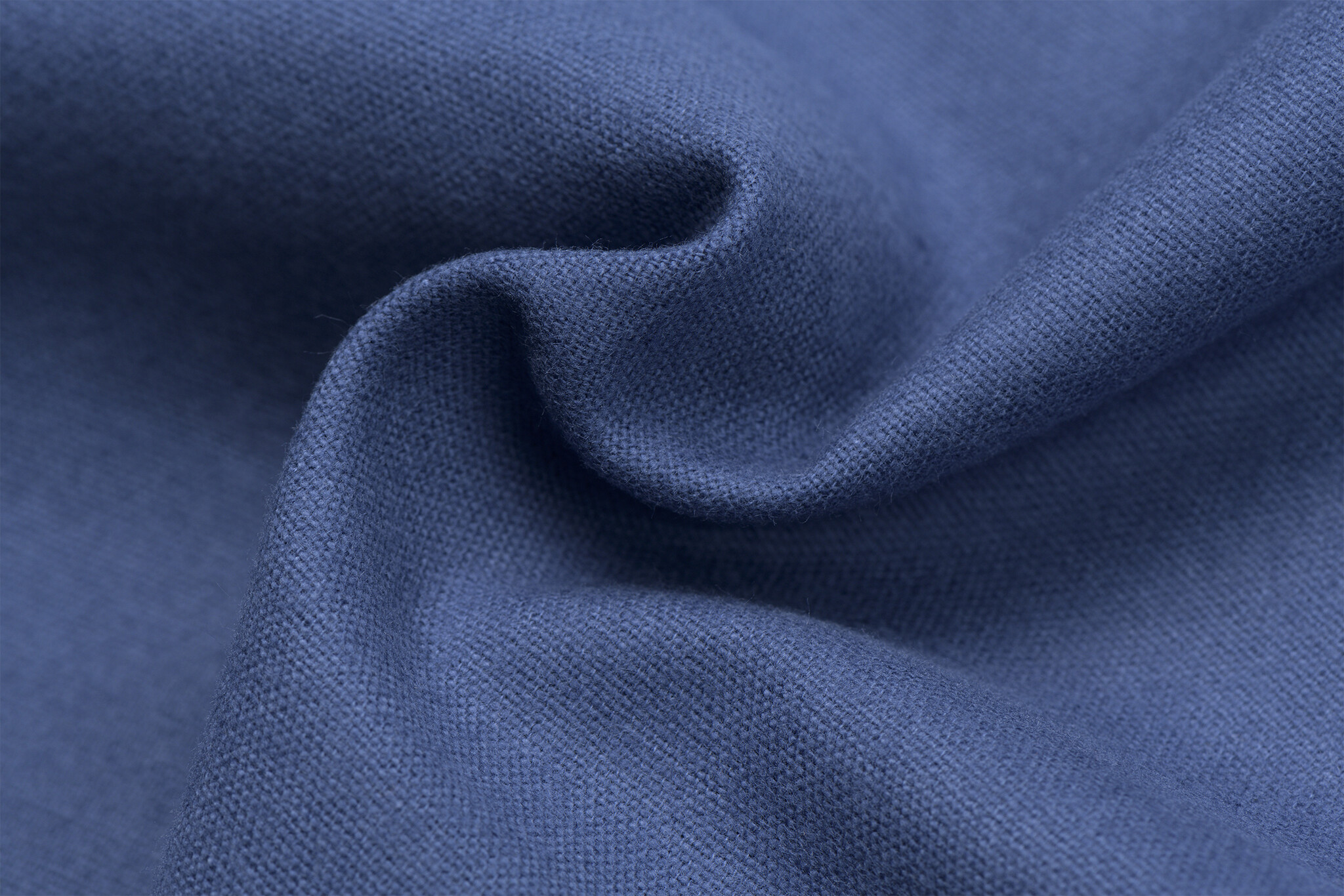 Katoen Flanel Uni / Effen Jeans Blauw