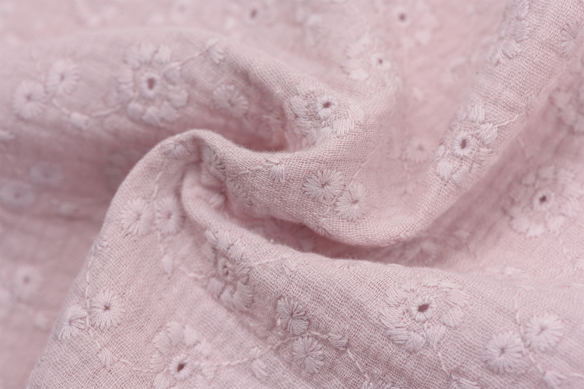 Baby Cotton / Double Gauze Embroidery Suzy Oud Rose