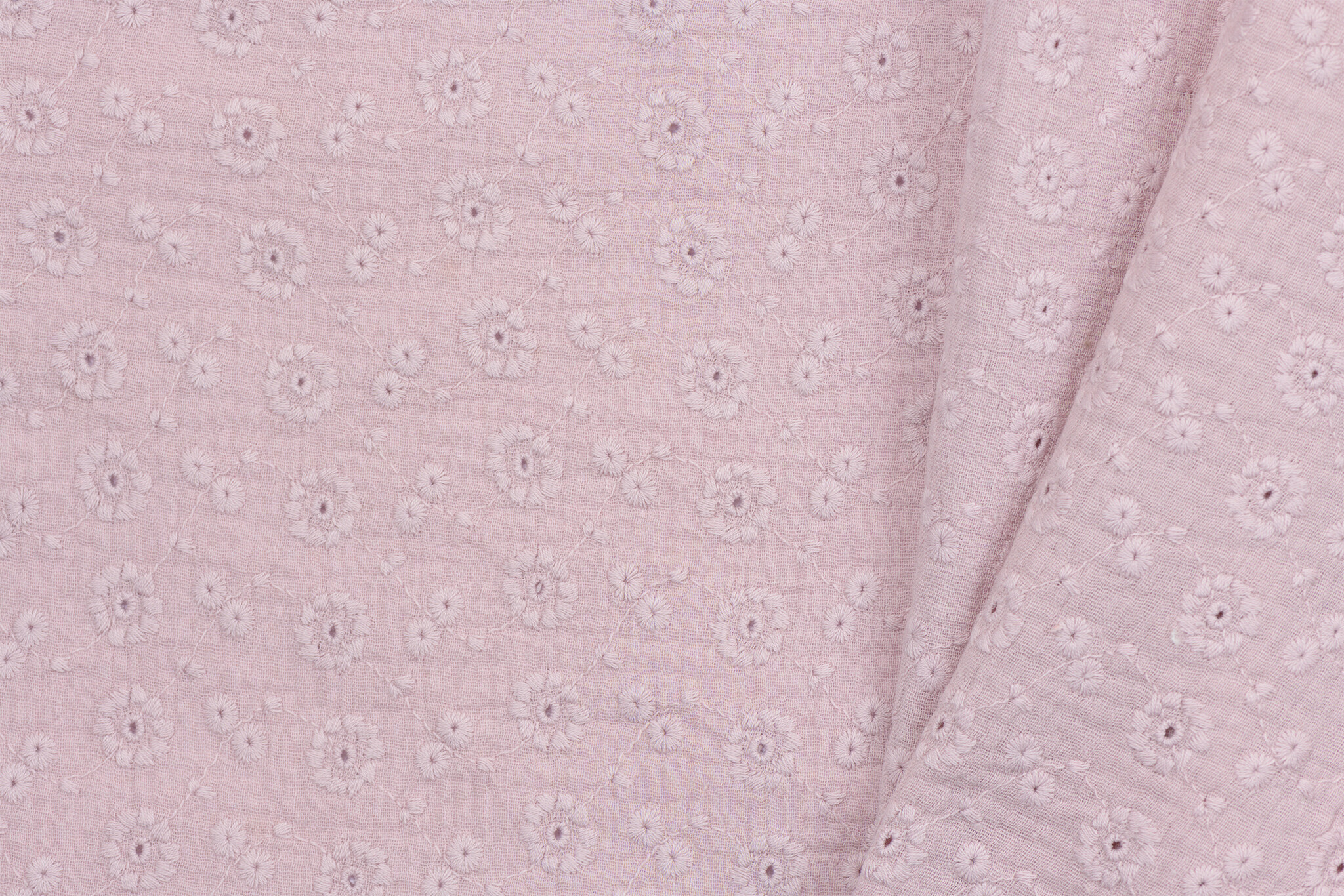 Baby Cotton / Double Gauze Embroidery Suzy Oud Rose