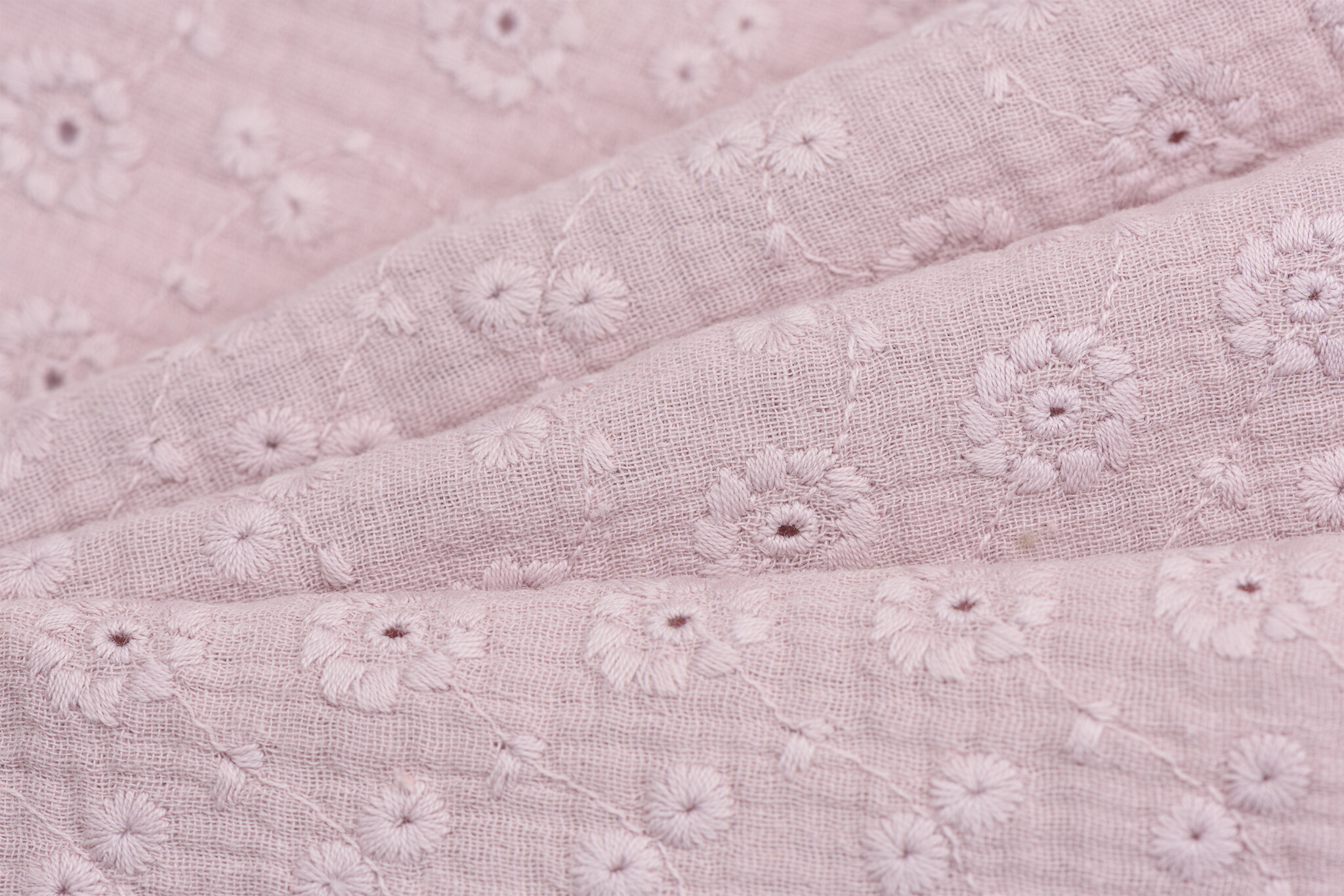 Baby Cotton / Double Gauze Embroidery Suzy Oud Rose