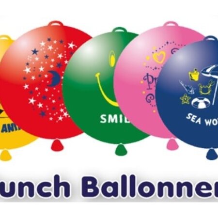 Punch balloon with print 18 pieces 52cm