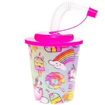 Cup with lid and straw unicorn 250ml