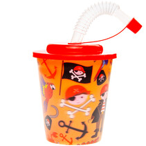 Cup with lid and straw pirate 250ml