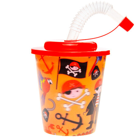 Cup with lid and straw pirate 250ml