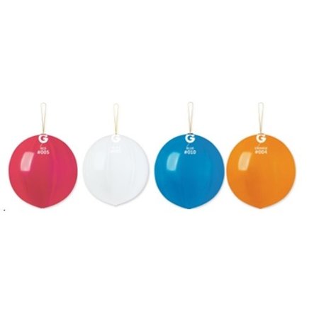 Punch Ballons Rot/Weiß/Blau/Orange 5 Stück 45cm