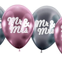 mr. & Mrs. Metallic Balloons 4 pieces 33cm