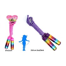 Jumping rope 2.10m glitter 2 assorted