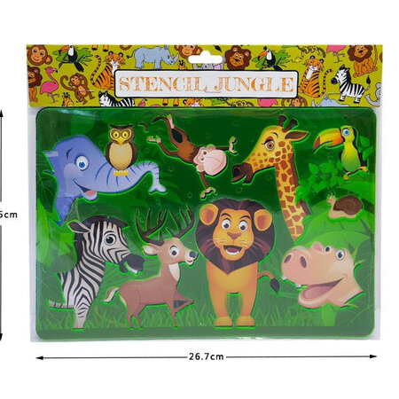 Drawing template Wild animals 18.5x26.7cm