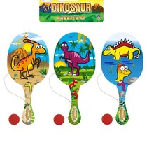 Paddle ball wood dino 22cm