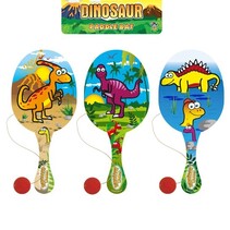 Paddle ball hout dino 22cm