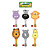 Paddle ball wood jungle animals 22cm