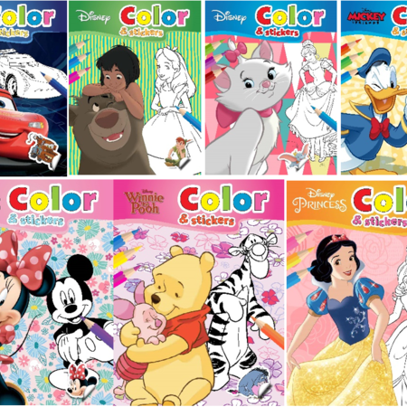 Disney - color & stickers coloring book