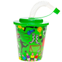 Cup with lid and straw Football 250ml