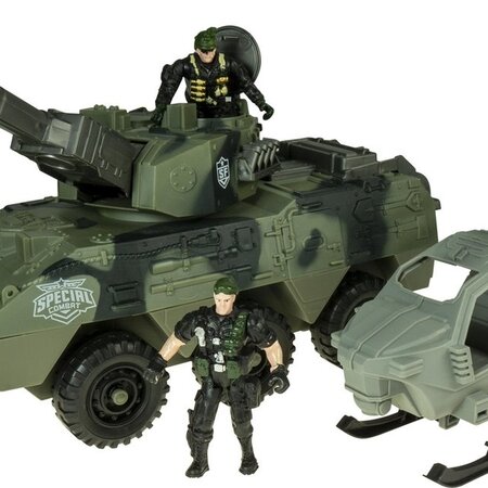 Army -   Armored car + Heli 57x24x15cm