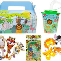 Menu box with cup and toy - Wild animals
