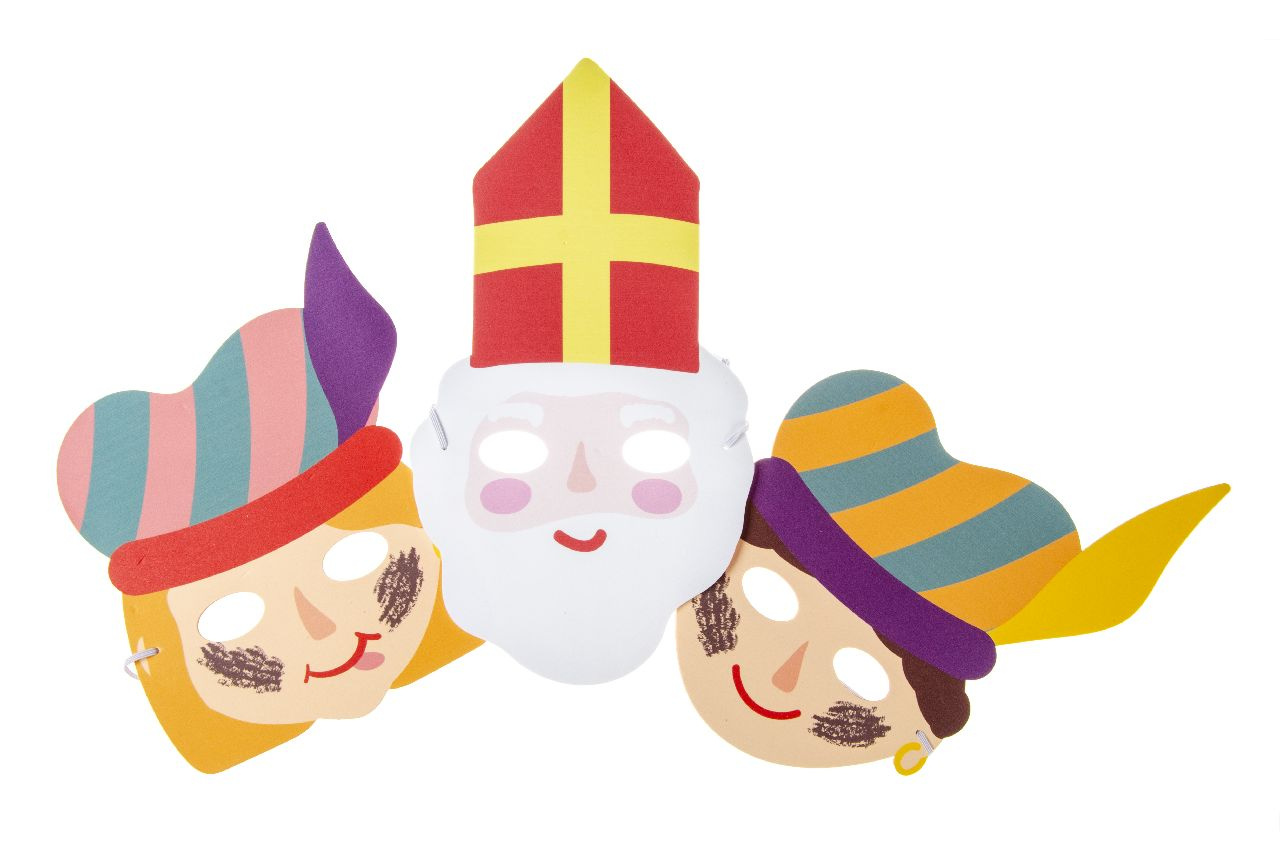 gelijkheid grind vasthouden Sinterklaas Masker Piet&sint 24 stuks per zak 